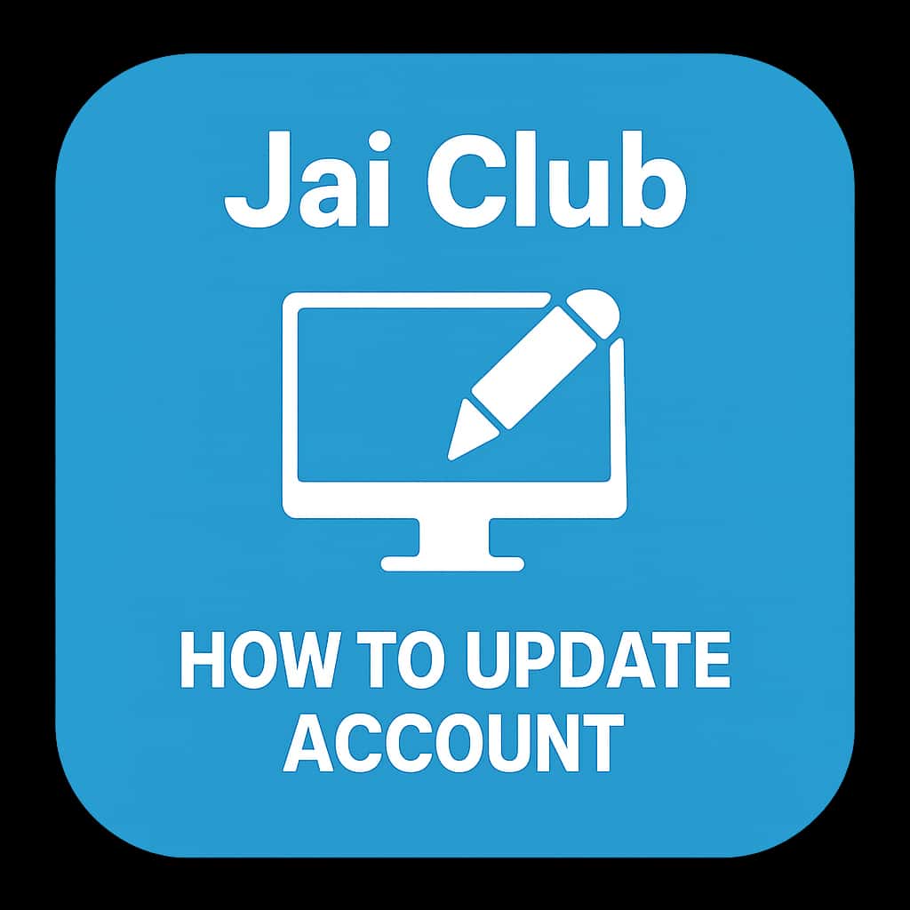 A badge illustrating the process of updating the Jai Club account.