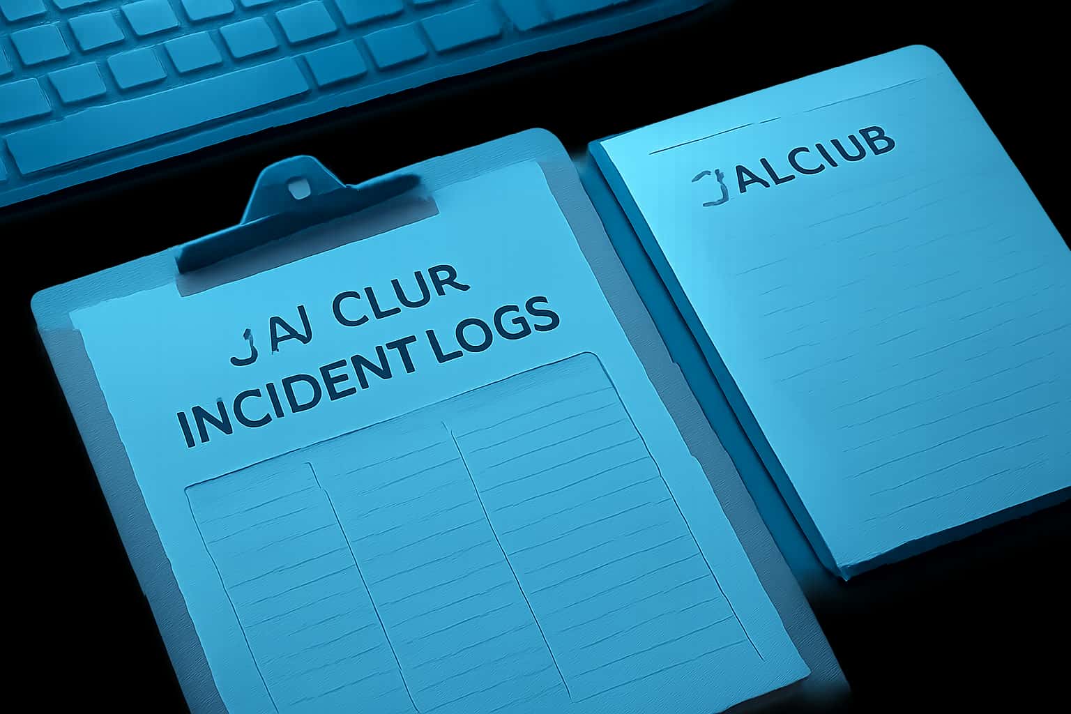 A professional representation of Jai Club Incident Logs in a high-tech setting.