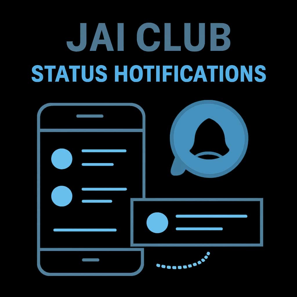 An educational diagram illustrating Jai Club Status Notifications.