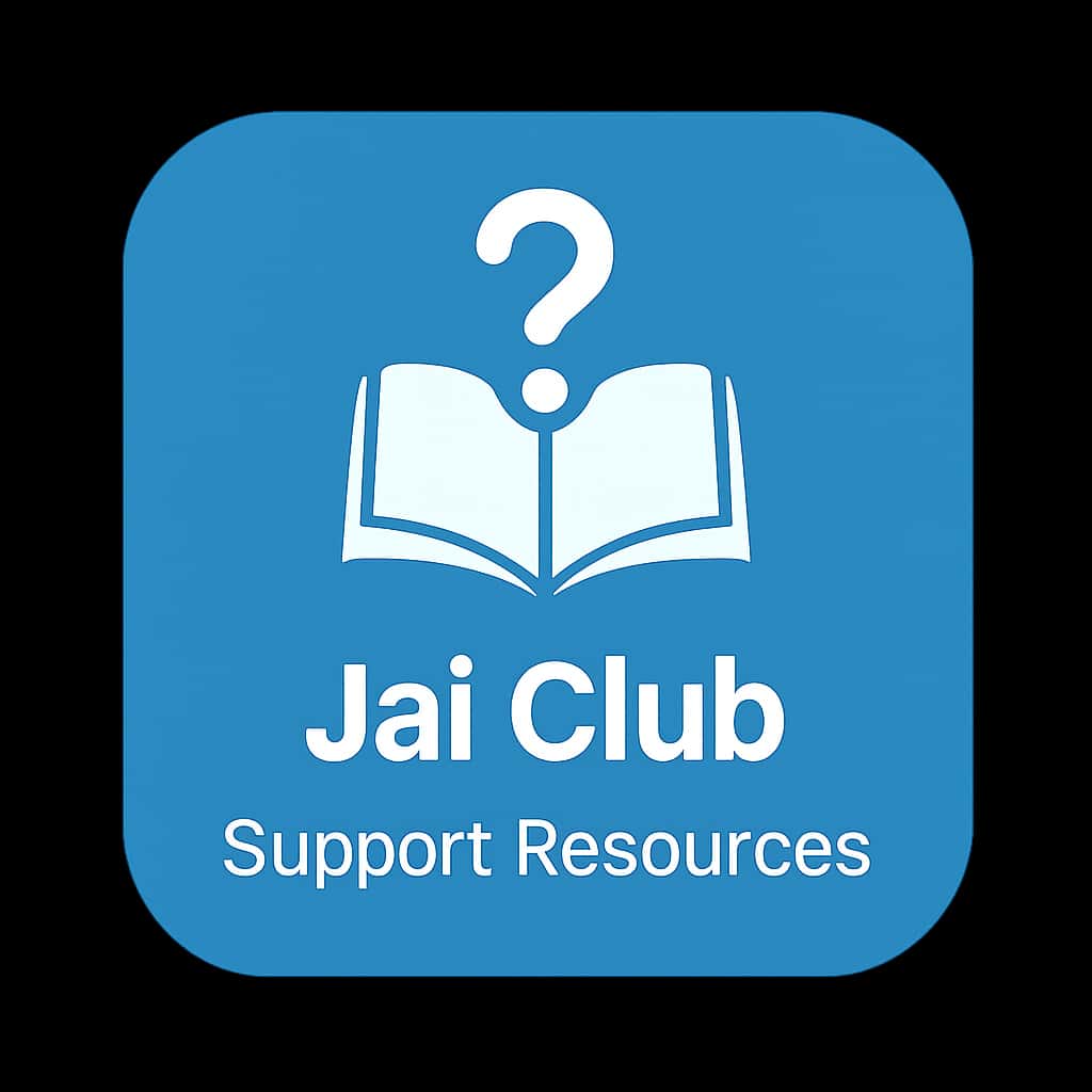 A badge design symbolizing Jai Club Support Resources.