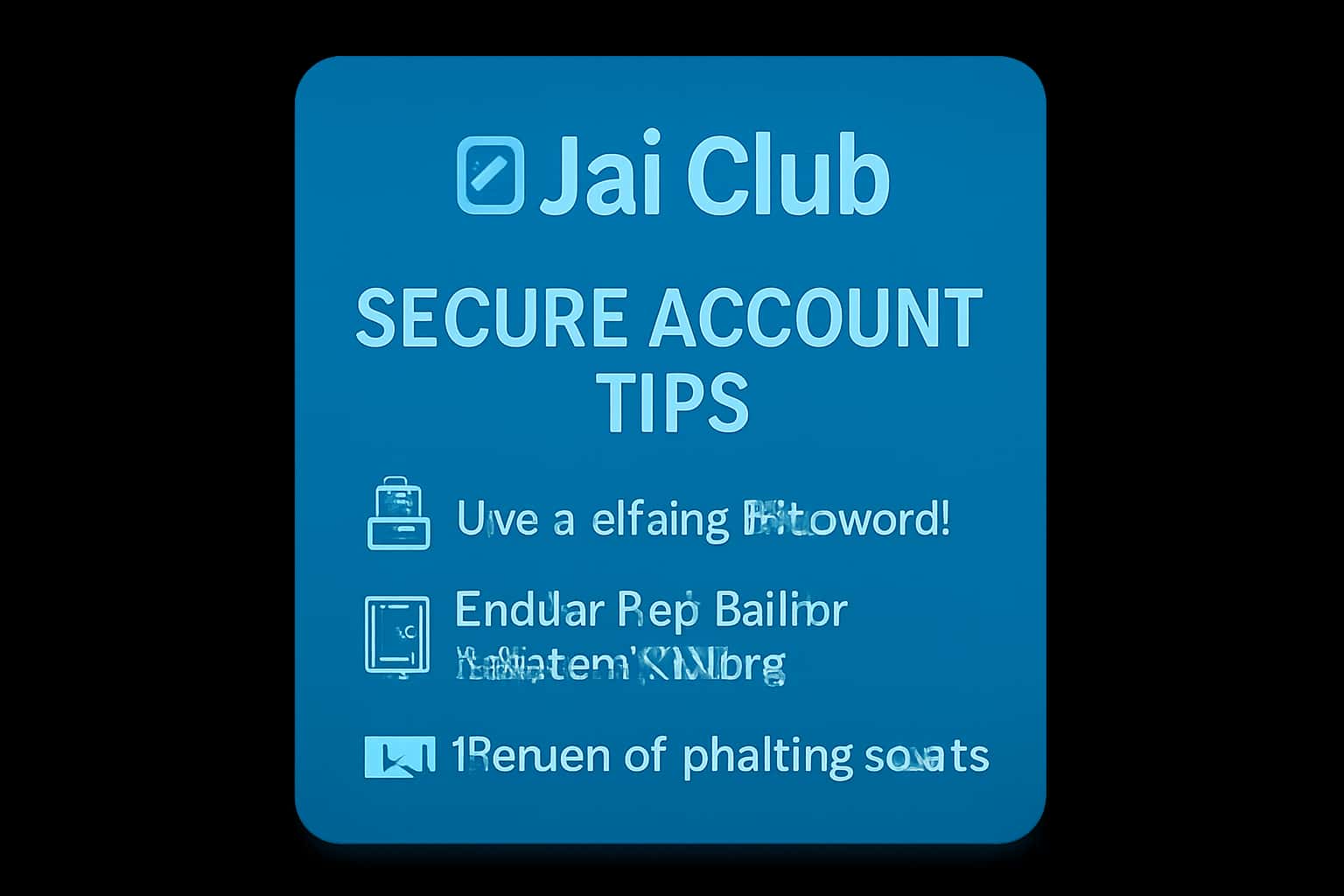 An infographic illustrating tips for securing Jai Club accounts.